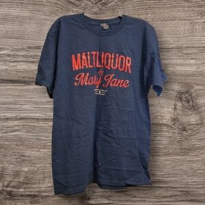 NWOT Blue Graphic T-Shirt with Red Print